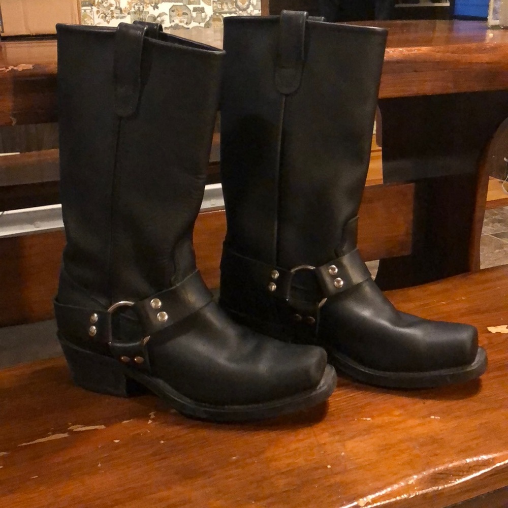 Double H black leather harness boots